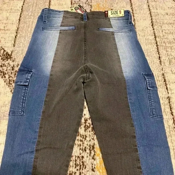 Cello Vintage Wash Two Tone Cargo Skinny Jeans - Picture 7 of 11